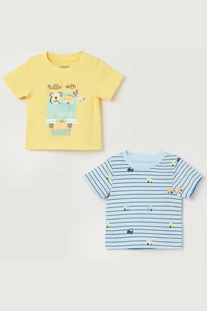 Lifestyle Boys Pack Of 2 Striped Round Neck Cotton T-shirts