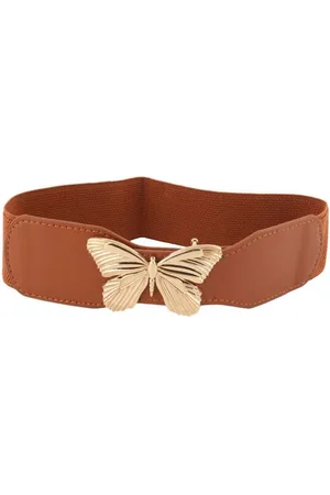 STYLE SHOES Women Push Pin Closure Stretchable Textured Belt