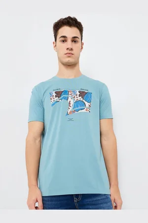 SPYKAR Men Graphic Printed Round Neck Cotton Slim Fit T-shirt