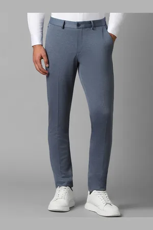 Louis Philippe Men Textured Self Design Slim Fit Formal Trousers