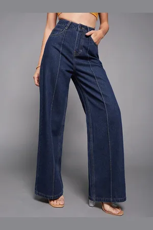 Miss Chase Women Wide Leg High-Rise Stretchable Jeans