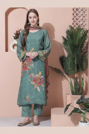Stylee Lifestyle Floral Printed Pure Silk Unstitched Dress Material