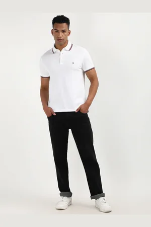 Tommy Hilfiger Men Solid Polo Collar Organic Cotton Slim Fit T-shirt