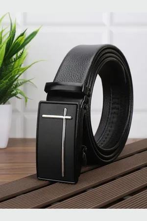 Winsome Deal Men Textured Slider Buckle Formal Belt