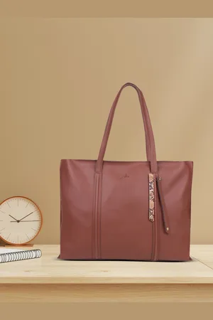 yelloe Women Tan Oversized Laptop tote Bag