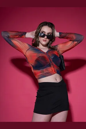 Stylecast Red Ombre Fitted Crop Top