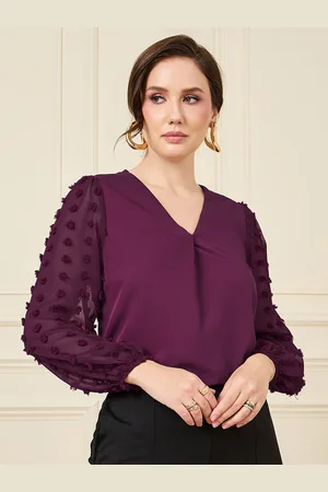Styli V-Neck Dobby-Weave Detail Regular Fit Top