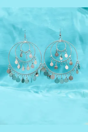 Krelin Silver-Plated Classic Crescent Shaped Chandbalis