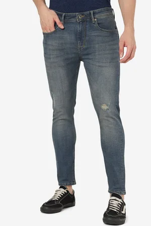 JADE BLUE Men Blue Slim Fit Mildly Distressed Heavy Fade Stretchable Jeans
