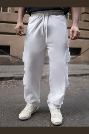 Powerlook Men White Technical Cargo Pant
