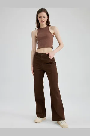 DeFacto Women Straight Fit Mid Rise Pure Cotton Jeans