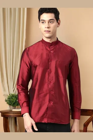 TATTVA Men Maroon Relaxed Slim Fit Casual Shirt