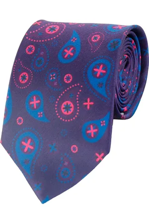 Alvaro Castagnino Men Blue & Pink Printed Silk Broad Tie