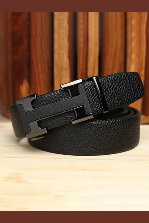 Winsome Deal Men Slider Buckle Closure Textured Formal Belt