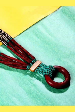 Bamboo Tree Jewels Alloy Artificial Beads Necklace
