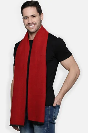 Alvaro Castagnino Men Maroon & Black Striped Muffler