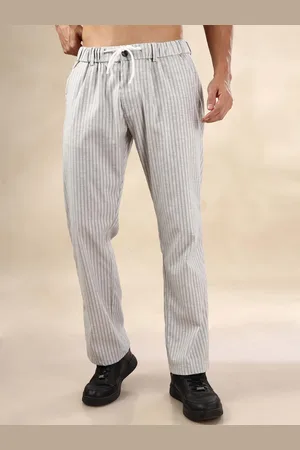 HERE&NOW Men Striped Loose Fit Trousers