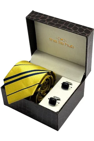 The Tie Hub Men Necktie with Cufflinks Combo Accessory Gift Set