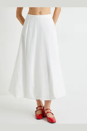 Koton Women Mid-Rise Flared Maxi Skirt