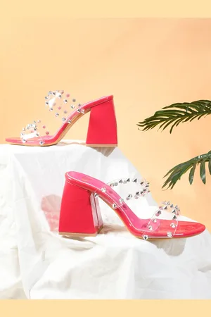 THE WHITE POLE Embellished Block Heels