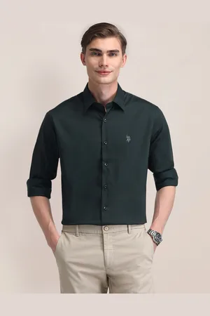 U.S. Polo Assn. Men Classic Cutaway Collar Solid Cotton Formal Shirt