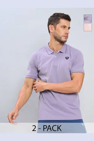 TECHNOSPORT Men 2 Polo Collar Antimicrobial Slim Fit T-shirt
