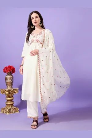 Kalini Women Ethnic Motifs Embroidered Regular Kurta with Palazzos & With Dupatta