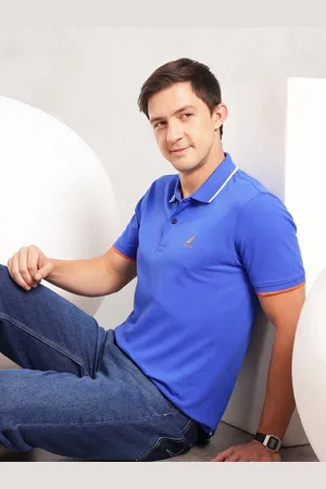 Nautica Brand Logo Printed Polo Collar T-shirt