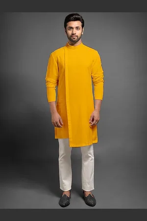 OOMPH High Neck Angrakha Straight Kurta