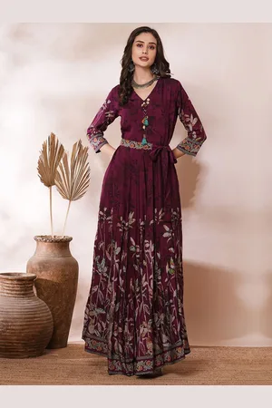 FASHOR Women Floral Printed A-Line Maxi Dress