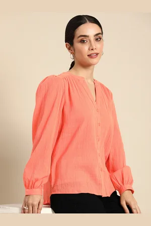 all about you Mandarin Collar Pure Cotton Shirt Style Top