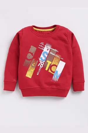 Eteenz Boys Typography Detailed Premium Cotton Sweatshirt