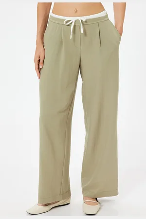 Koton Women Mid-Rise Parallel Trousers