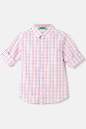Benetton Boys Checked Casual Cotton Shirt