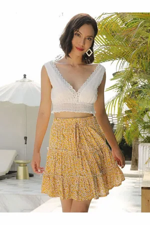 DressBerry Printed Mini Flared Skirt