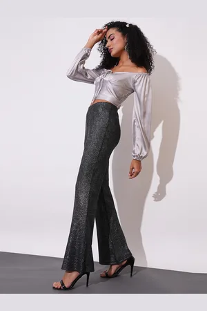 Globus Women Embellished High-Rise Flared Treggings