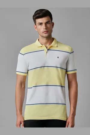 Louis Philippe Men Colourblocked Polo Collar Slim Fit Cotton T-shirt