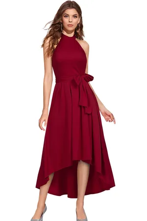 BAESD Women High-Low A-Line Dress Comes with a belt
