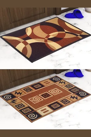 Athom Trendz Set Of 2 Multi Printed Anti Skid Doormats