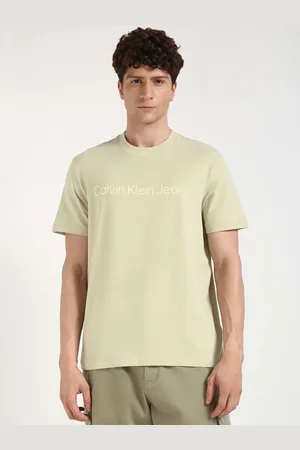 Calvin Klein Men Drop-Shoulder Sleeves Raw Edge T-shirt