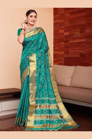 JustFashion Woven Design Zari Bandhani Saree