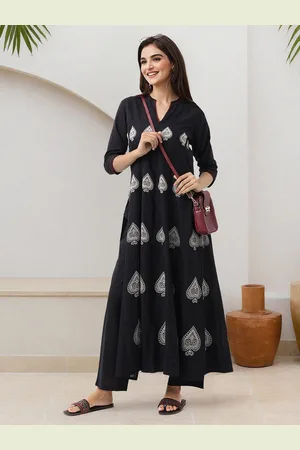 Ishin Ethnic Motifs Printed Mandarin Collar Pure Cotton Kurta With Palazzos