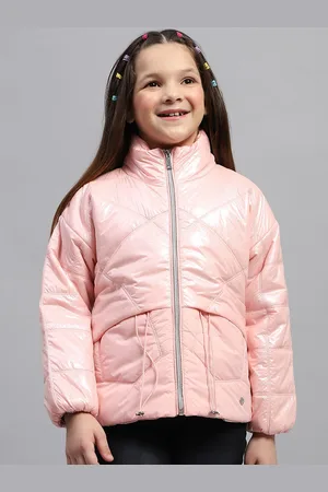 Monte Carlo Girls Solid Stand Collar Padded Jacket