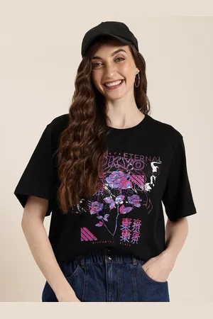 HERE&NOW Women Typography Printed T-shirt