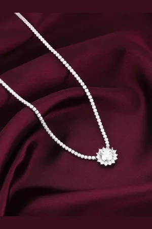 GIVA 925 Sterling Silver Rhodium-Plated Necklace