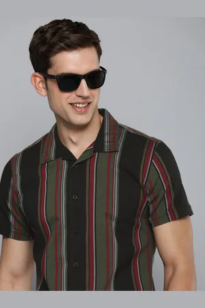 HERE&NOW Men Slim Fit Multi Stripes Opaque Casual Shirt