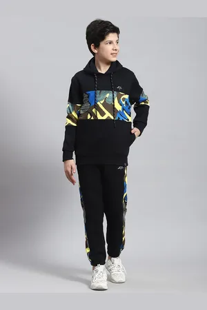 Monte Carlo Boys Graphic Printed Hooded Neck Long Sleeves Tracksuit