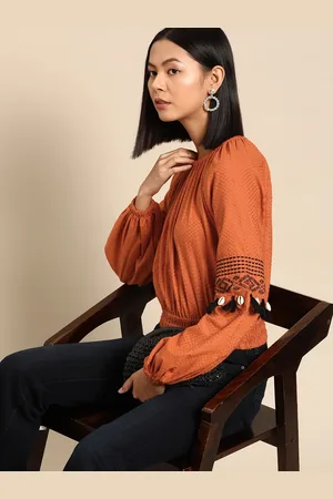 all about you Dobby Weave Cotton Blouson Top