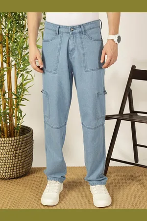 Mast & Harbour Men Smart Relaxed Fit Cargo Style Cotton Jeans