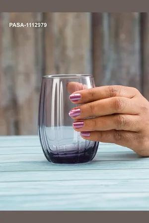 Pasabahce Linka 6 Pcs Purple Textured Whiskey Glasses - 240 ML Each